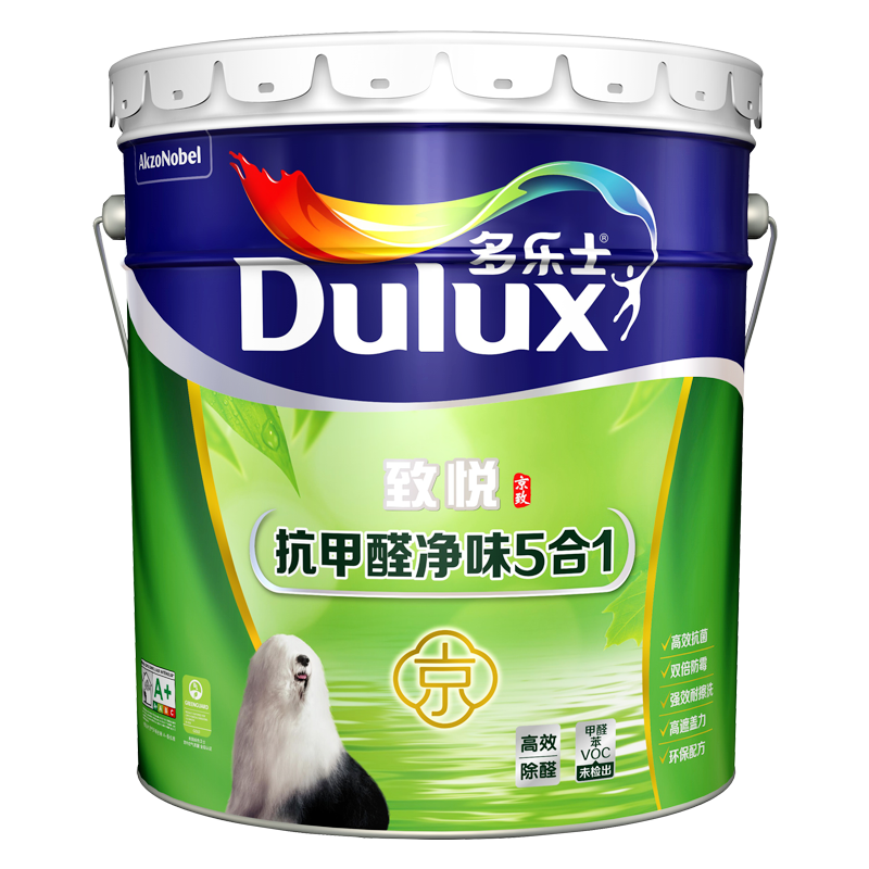 多乐士（Dulux）乳胶漆致悦抗甲醛净味五合一内墙油漆涂料防霉墙面漆A8147 18