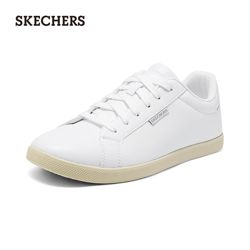 SKECHERS 斯凯奇 2024夏季新款男子时尚休闲鞋系带复古板鞋小白鞋210741 白色/WHT