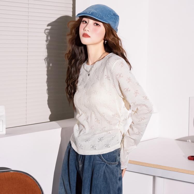 热风 收腰显瘦 女士长袖T恤---50.3元