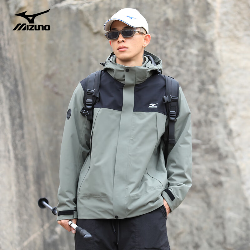 移动端：Mizuno 美津浓 户外锋衣三合一两件套抓绒内胆保暖登山防寒服滑雪