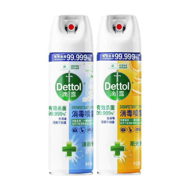 Dettol 滴露 消毒喷雾 阳光柑橘+清新铃兰 454ml*2 ￥73.68