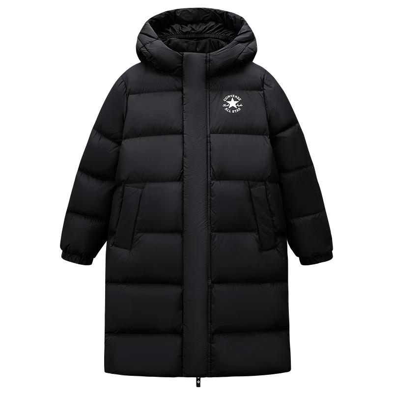 匡威 儿童极寒泡芙长款连帽羽绒服 正黑色 充绒量约259g 379元（需用券）