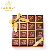 GODIVA 歌帝梵 巧克力72%黑巧80片装礼盒薄片排块比利时纯可可脂 385.2元