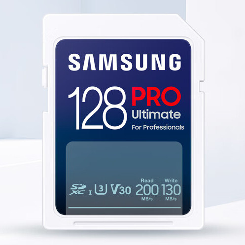 SAMSUNG 三星 128GB SD存储卡Ultimate U3 V30 专业SD相机内存卡 支持4K超高清拍EVO 159