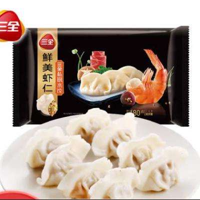 再降价：三全 虾皇饺 私厨鲜美虾仁水饺480g(30只)*4件 56.2元，折14.05元/件（