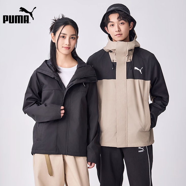 移动端、京东百亿补贴：PUMA 彪马 官方 男女同款户外实用机能风连帽外套 OU