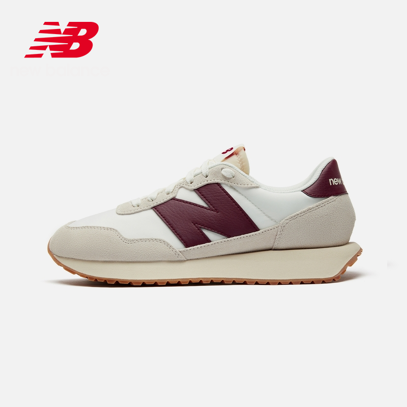 百亿补贴、PLUS会员：NEW BALANCE NB 官方休闲鞋男女情侣复古237系列运动鞋 米