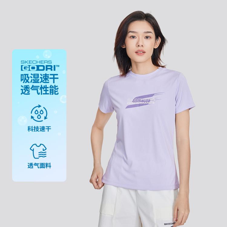 斯凯奇 女式速干运动t恤 P223W106 74元