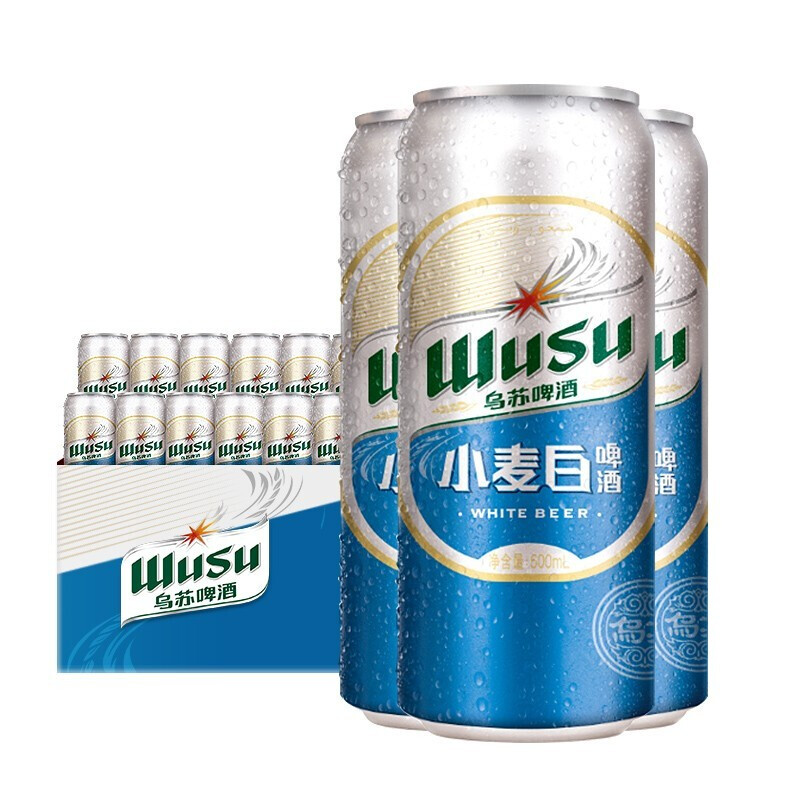 WUSU 乌苏啤酒 小麦经典白啤易拉罐装500ml*12罐整箱装 89元