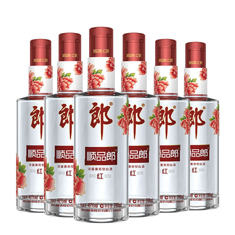 LANGJIU 郎酒 顺品郎红顺 45%vol 浓酱兼香型白酒 280ml*6瓶 107元（需用券）