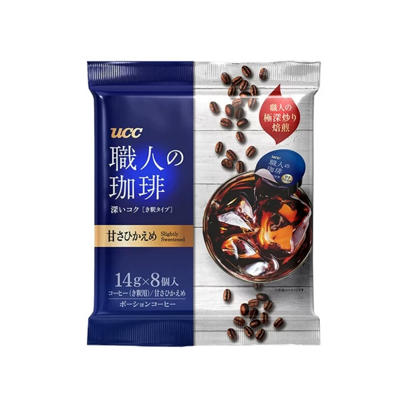 UCC 悠诗诗 职人低糖咖啡浓缩液 112g(14gX8个) 9.97元