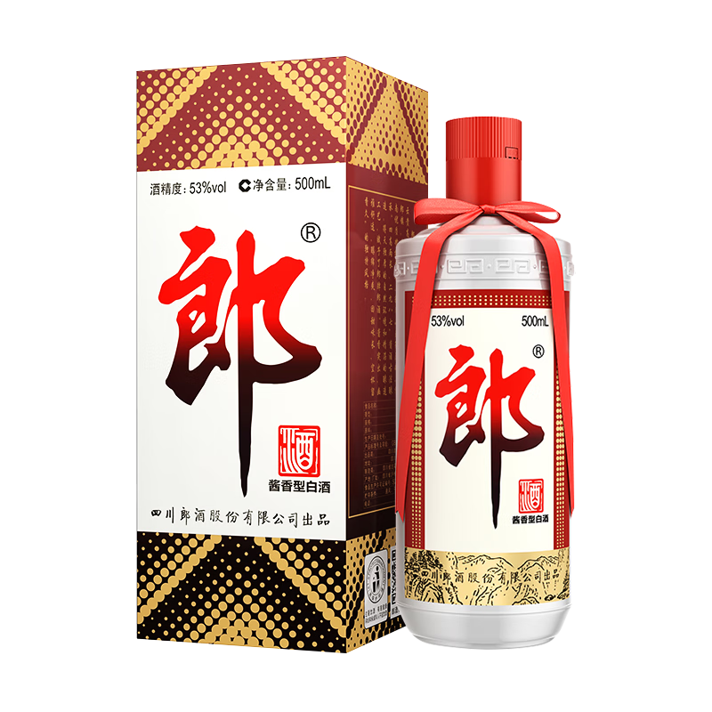 首购礼金，plus:郎酒 郎牌郎酒 酱香型 高度白酒 53度 500ml*4瓶 672.8元