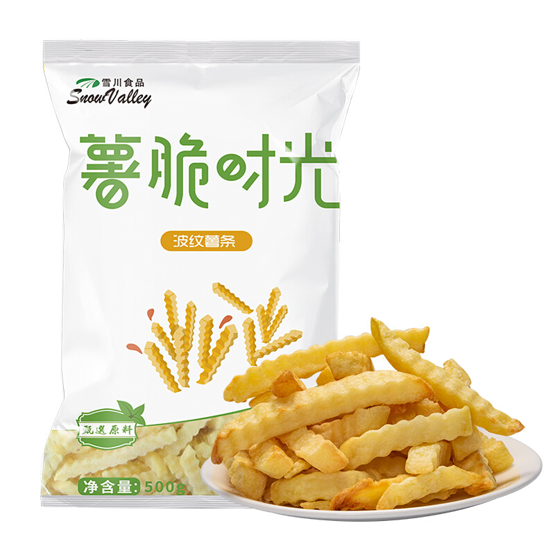 雪川食品 Snow Valley 薯脆时光 波纹薯条 500g 12.3元