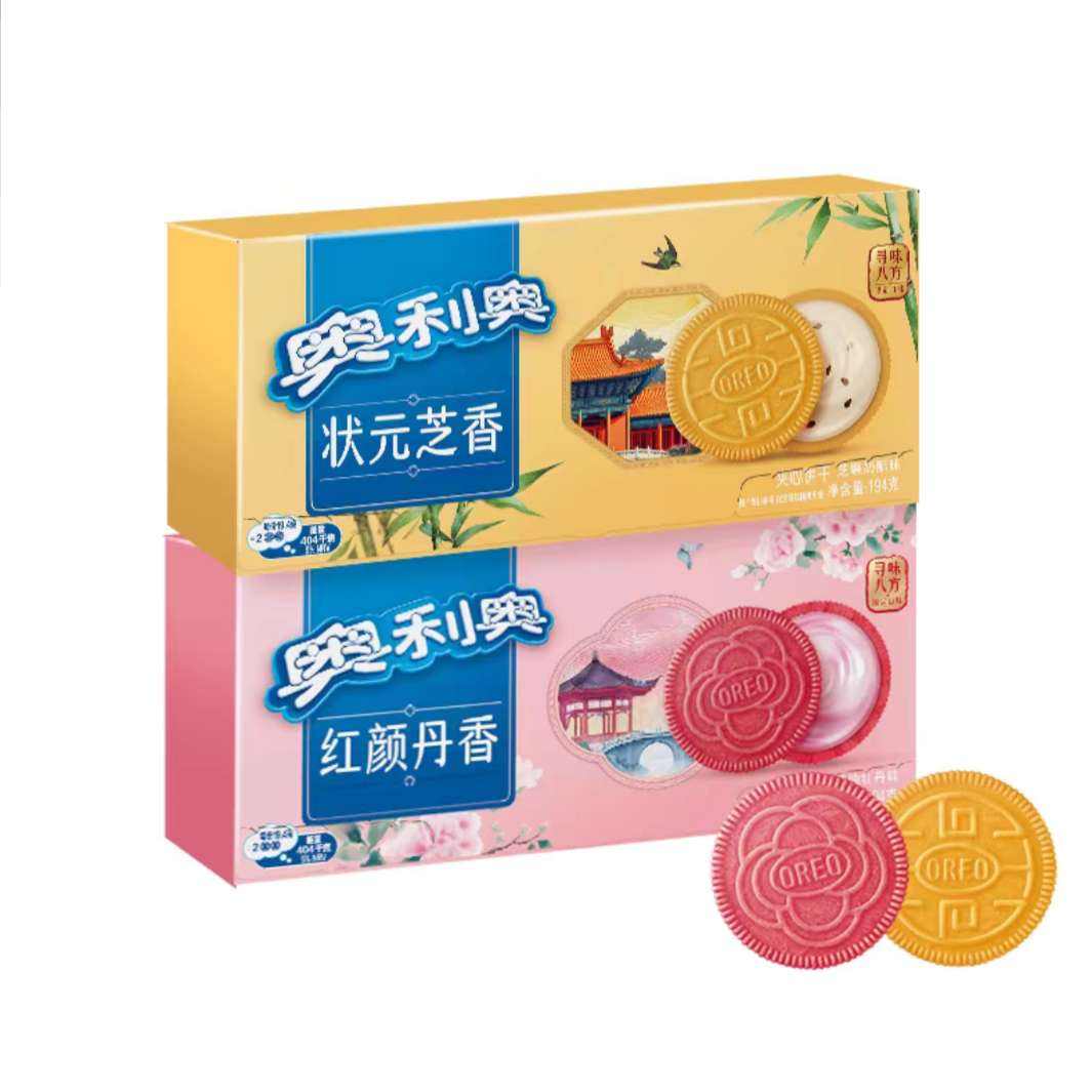 天降礼金:奥利奥 奶油牡丹味夹心饼干194g + 芝麻奶酥味夹心饼干194g 11.69元+淘金币2.46元