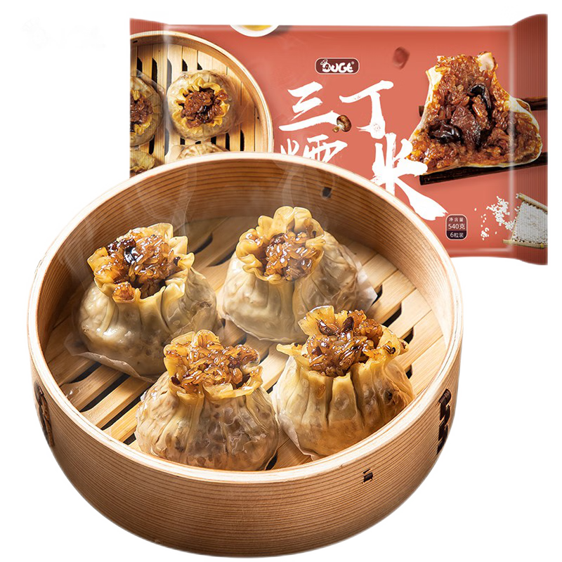 plus会员：一条狗 三丁大烧麦540g6只 早餐半成品 早点烧卖 儿童面点速食 *6件