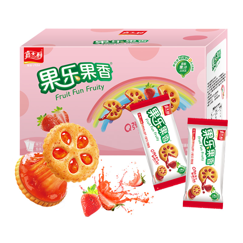 嘉士利 果乐果香 夹心饼干 草莓味1000g 15.1元