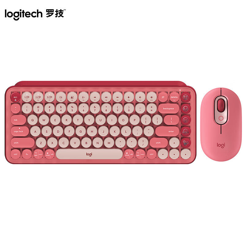 logitech 罗技 pop键盘鼠标套装-电幻粉 392元