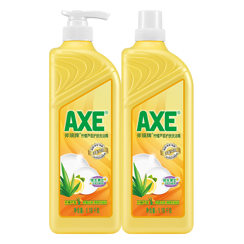 AXE 斧头 牌（AXE）柠檬芦荟护肤洗洁精1.18kg*4瓶 快速去油 维E呵护不伤手 56.9