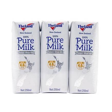 88VIP：Theland 纽仕兰 4.0g蛋白质 全脂纯牛奶250ml*3盒*7件 57.62元+运费、合8.23元/件（双重优惠）