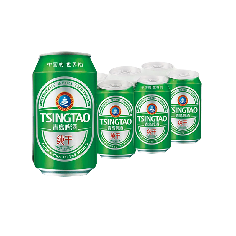 88VIP：TSINGTAO 青岛啤酒 纯干啤酒 330ml*6罐 12.26元