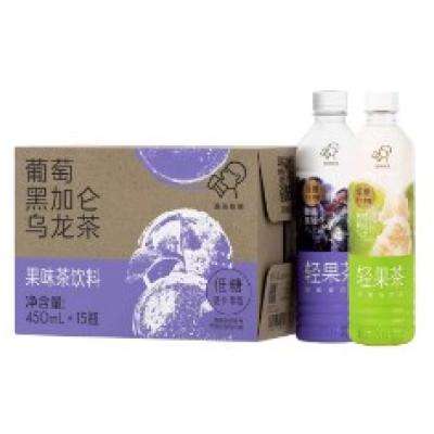 再降价、88VIP：HEYTEA 喜茶 轻果茶 450ml*15瓶 整箱 42.65元包邮（双重优惠）