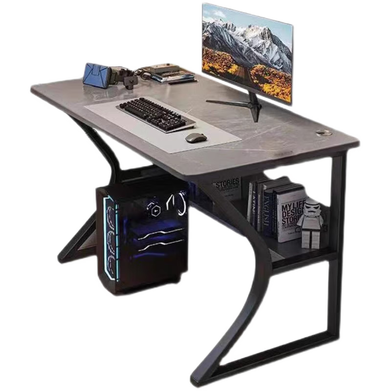 PLYS会员、百亿补贴：星奇堡 双层简易电脑桌 意式仿岩板灰色 80*50cm 单桌 59.