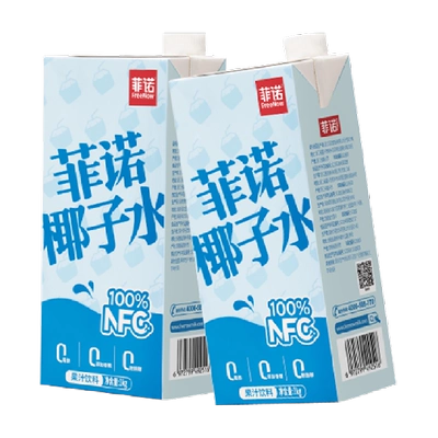 天降礼金、88VIP：菲诺 椰子水 1kg×2盒 0脂果汁饮料 15.38元+3.34元淘金币