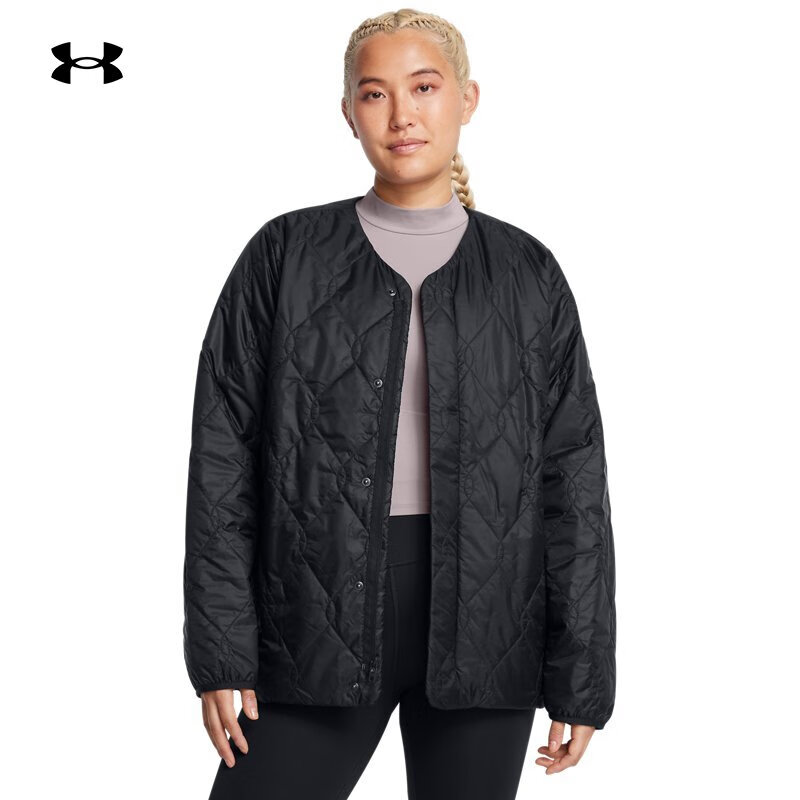 安德玛 UNDERARMOUR）秋冬Diamond女子轻质运动休闲夹克外套1385857 黑色001 M 1019元