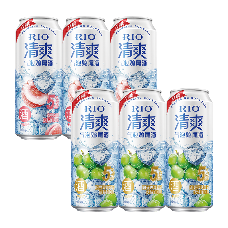 PLUS会员:锐澳 鸡尾酒 5度清爽0糖系列500ml*6罐*5件 180.6元（合36.12元/件，返25