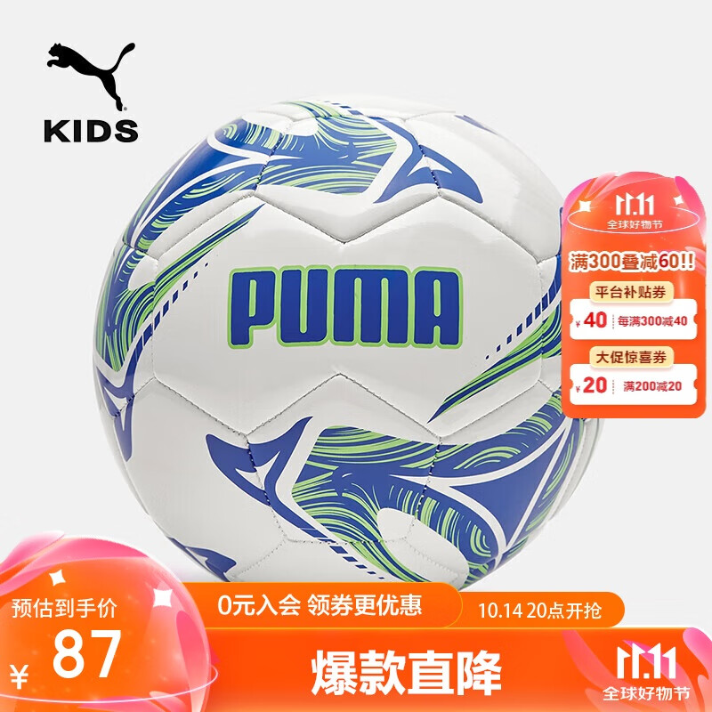 PUMA 彪马 新款儿童比赛训练专用足球 白蓝色调00318 150 149元