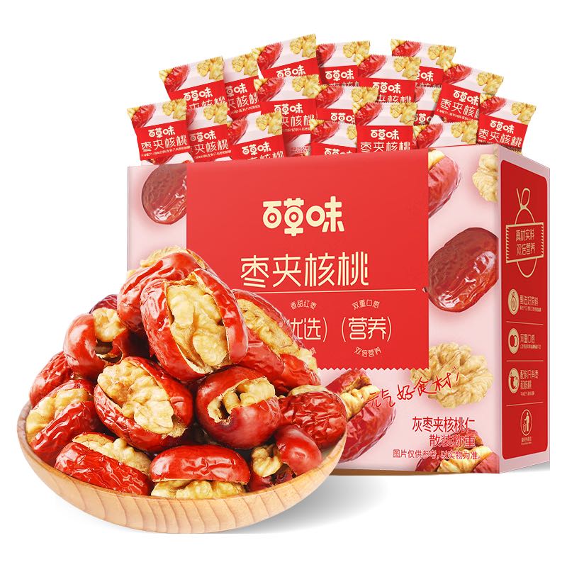 百草味 水果干礼盒 零食大礼包坚果蜜饯休闲零食含芒果干红枣 枣夹核桃660g