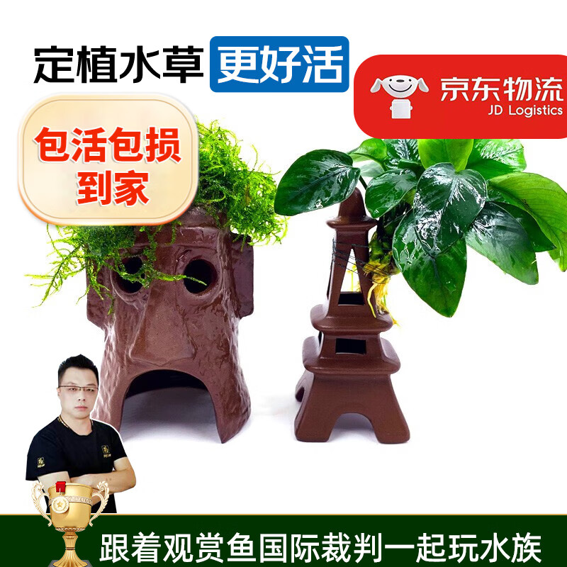 云峰海瑞 陶罐水草躲避罐屋 莫斯水草造景陶罐摆件莫斯虾窝躲避洞鱼繁殖