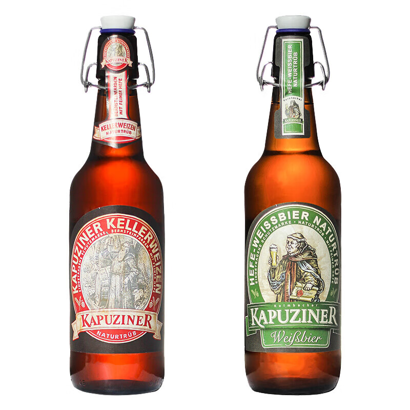 卡布奇纳 KAPUZINER 德国原装进口精酿啤酒 小麦白啤 500mL*2瓶 30.4元