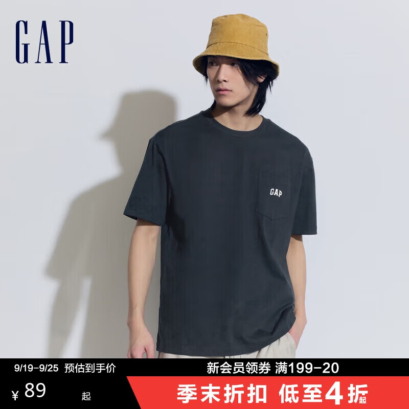 Gap 盖璞 男女装夏季新款棉质logo口袋短袖T恤 546493 44.05元（需用券）