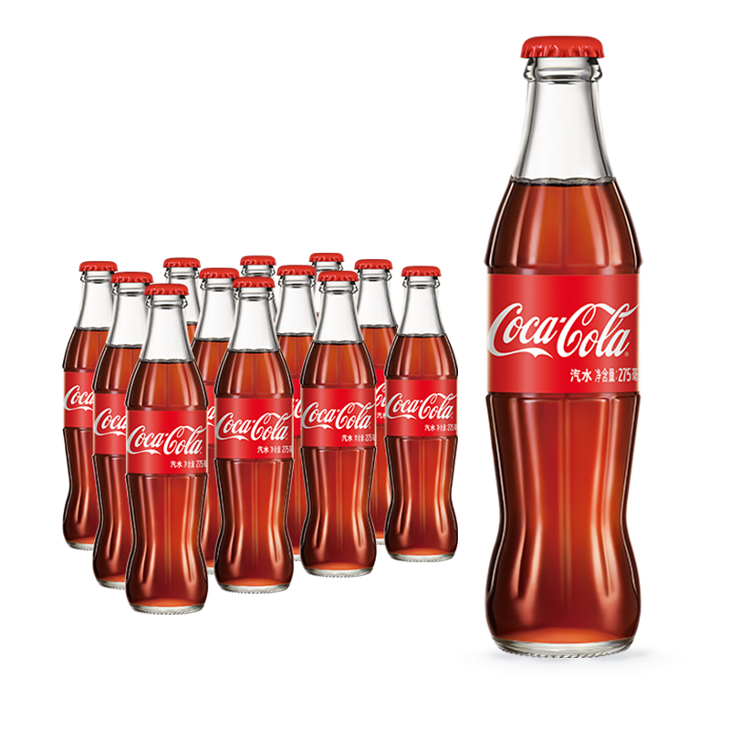 plus会员，需首购：可口可乐（Coca-Cola）可乐碰响瓶 碳酸汽水275ml*12瓶 52.01元