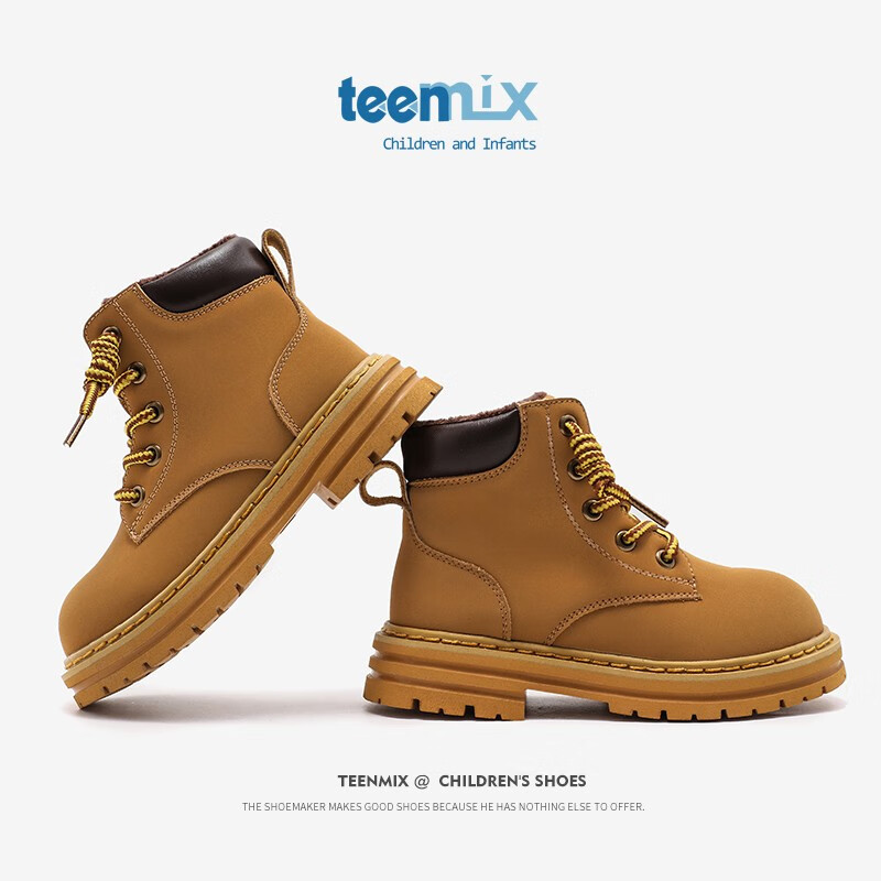 TEENMIX 天美意 童鞋马丁靴2023秋冬新款 （加绒） 109元（需用券）
