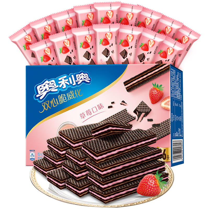 OREO 奥利奥 双心脆威化饼干 草莓口味 192g 10.36元