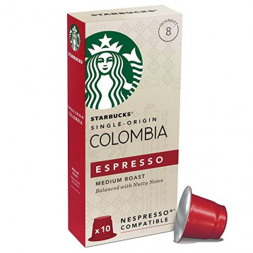 335.76元120粒!英国直邮!Starbucks星巴克 中度烘焙 哥伦比亚浓缩胶囊咖啡(兼容Nespresso咖啡机) Prime会员含税到手373元(3.11/杯)