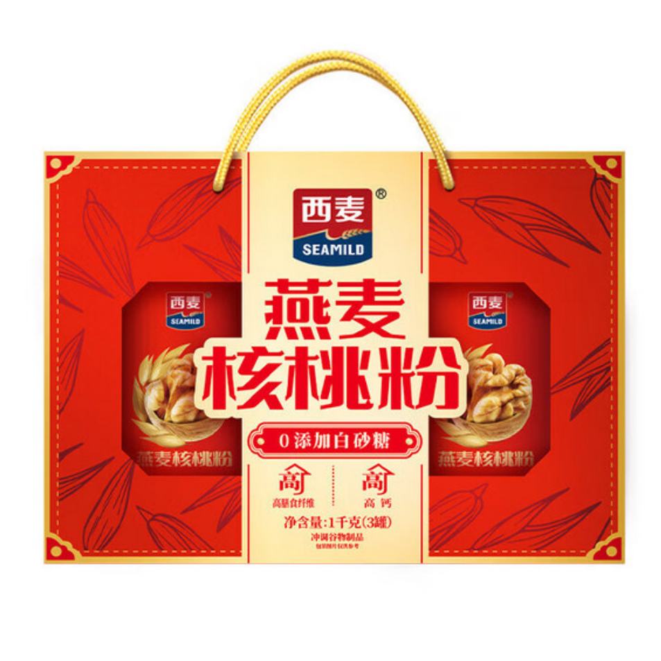 SEAMILD 西麦 核桃粉礼盒3桶1000g 29.9元（需领券）