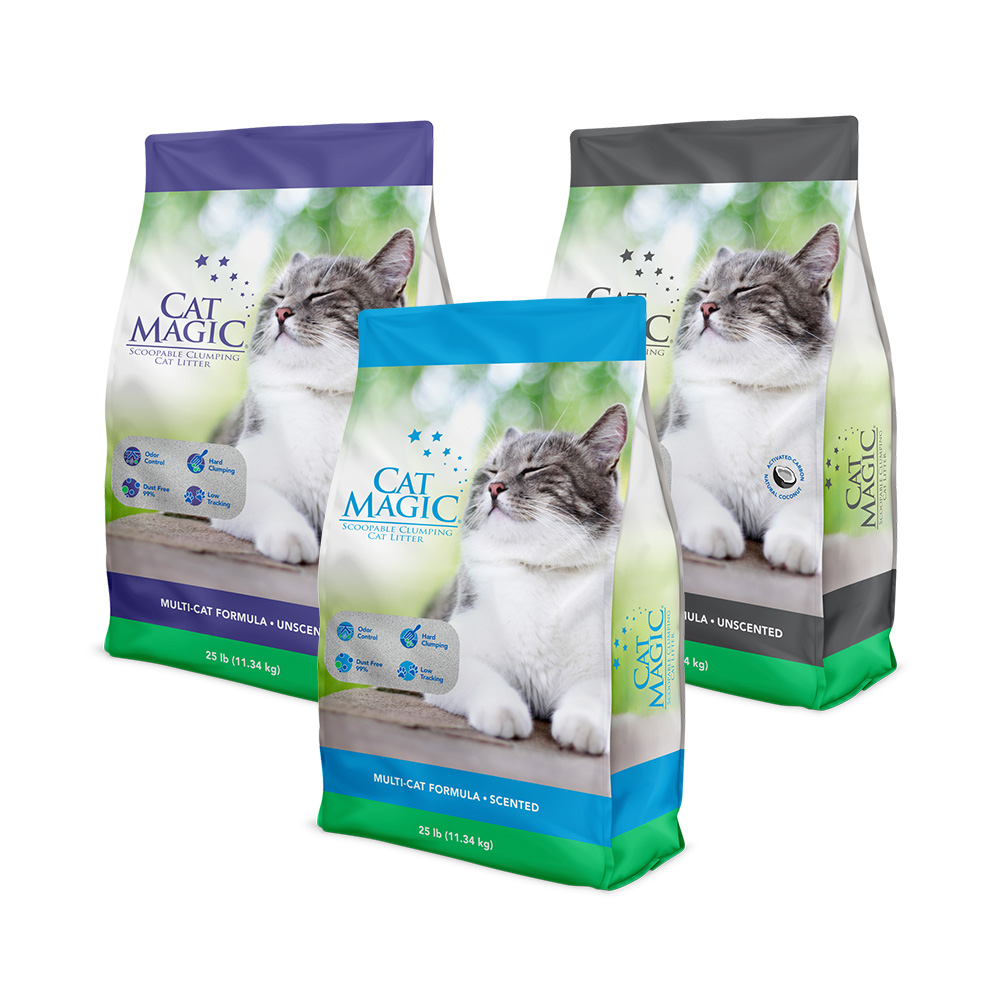 CAT MAGIC 喵洁客 抑菌除臭低尘膨润土猫砂 25磅*2袋 190元