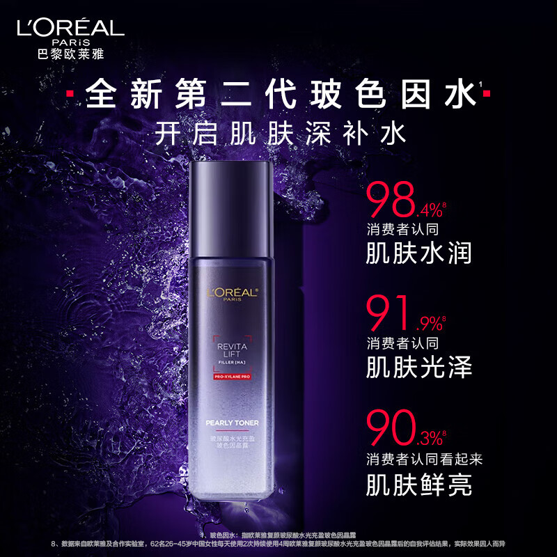 L'OREAL PARIS 欧莱雅 复颜玻尿酸玻色因晶露紧致保湿水 65ml 29.9元