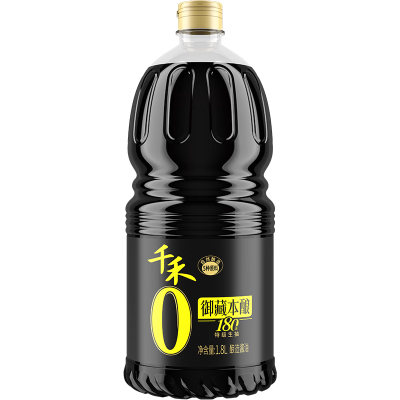 PLUS会员：千禾 酱油 御藏本酿180天特级生抽 酿造酱油1.8L*5件 34.6元（合6.92元