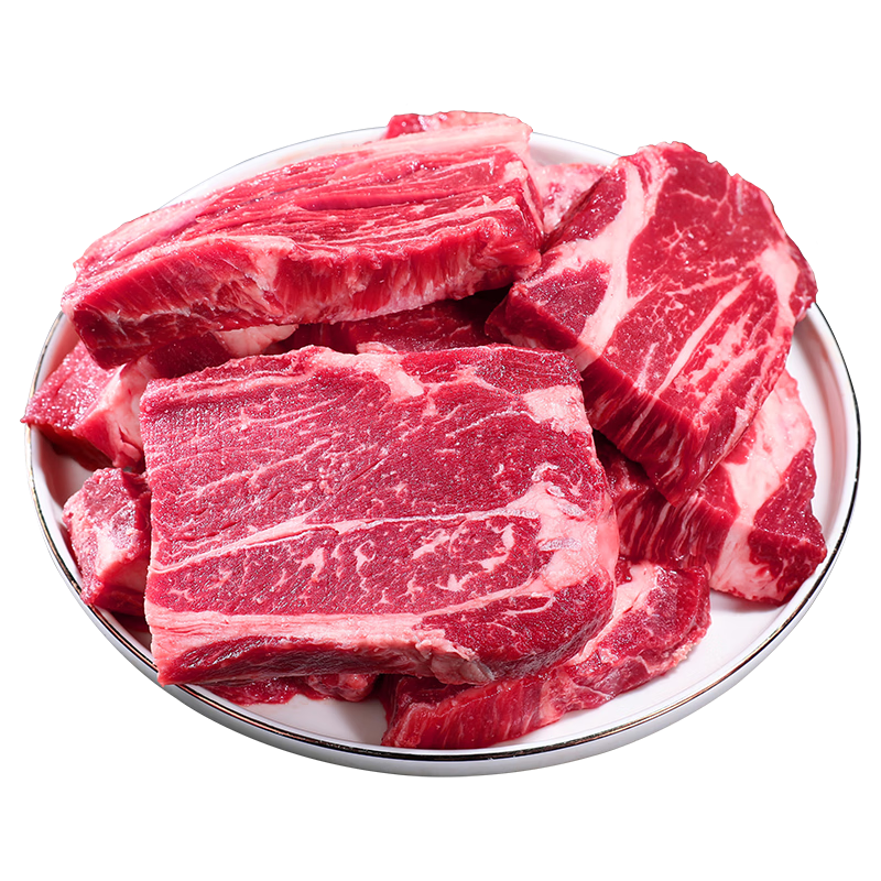 肉鲜厨师安格斯原切牛排边角料1.5kg 谷饲雪花西冷眼肉菲力上脑烧烤肉 83.11