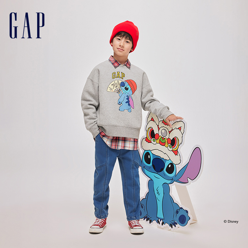 Gap 盖璞 男女童春季2024新年款抓绒卫衣运动上衣847332 185.25元（需用券）