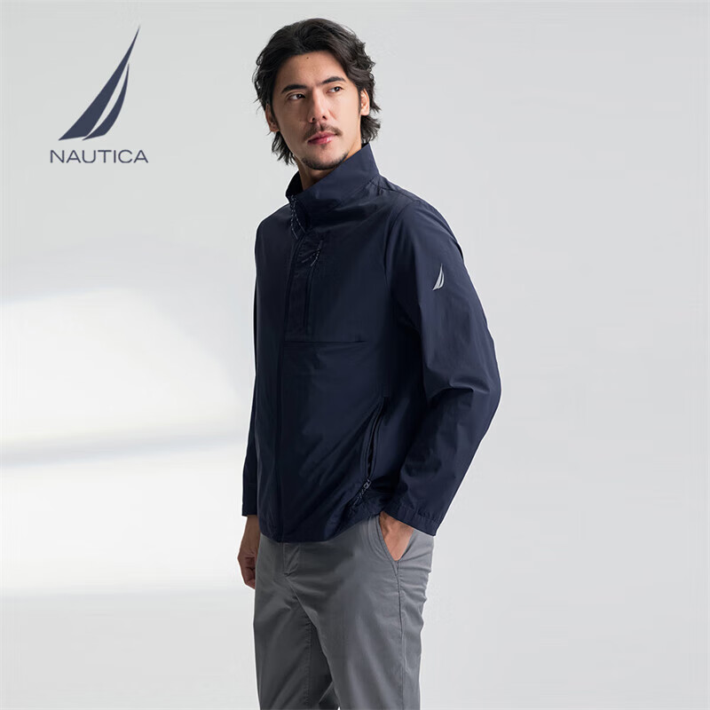 PLUS会员:NAUTICA 男装 春季凉感防紫外线皮肤衣小立领夹克 374.4元