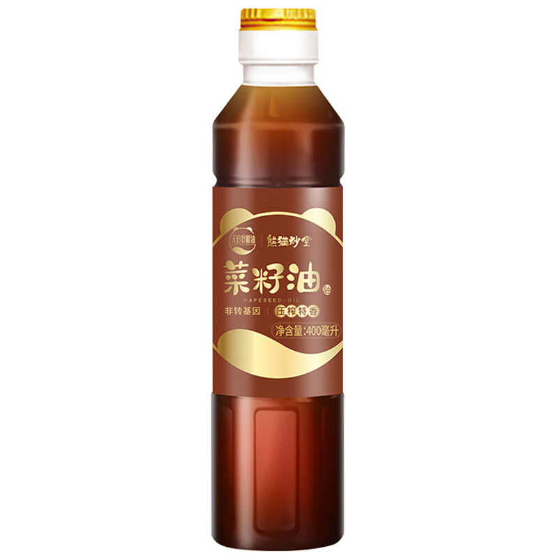 熊猫炒堂 压榨特香菜籽油 400ml 物理压榨 非转基因 国企 3.9元（需用券）