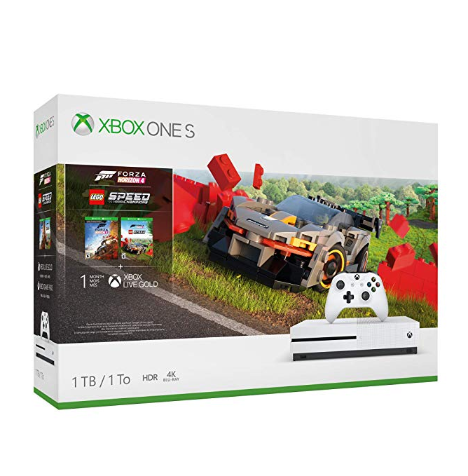 Microsoft 微软 Xbox One S 1TB 游戏机 《极限竞速：地平线4》+《乐高竞速》同捆版新低1267元