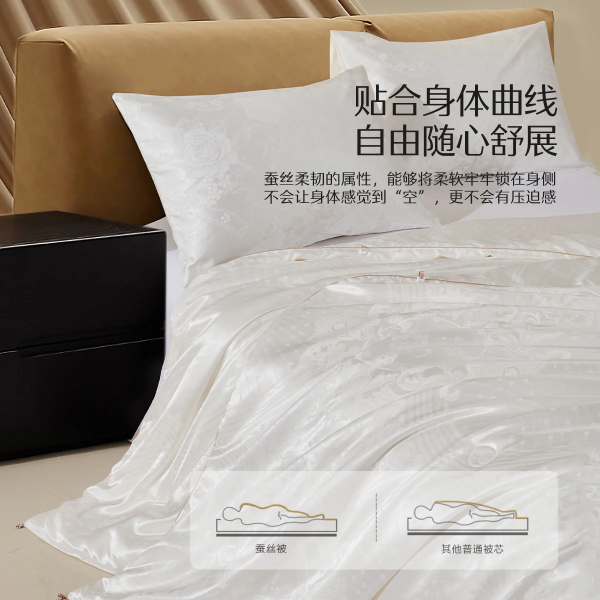 水星家纺 被子100%蚕丝被冬被加厚保暖子母被二合一儿童被芯春秋被 327.2元 - 线报酷