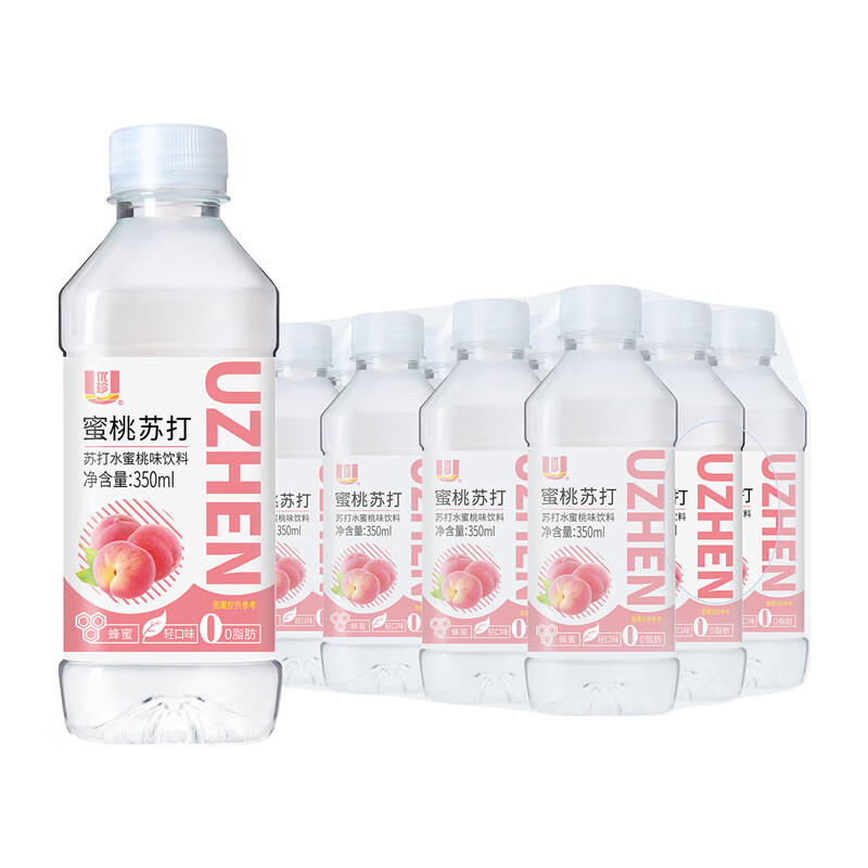 优珍 蜜桃味 苏打水饮料 350ml*12瓶 12.07元（需买2件，需用券）