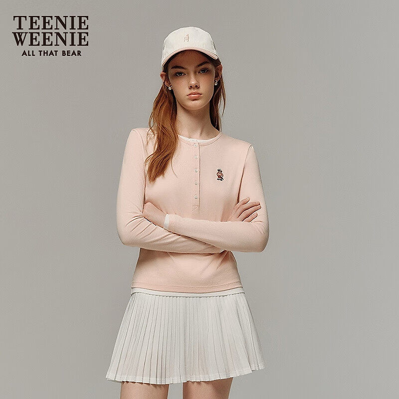 TEENIE WEENIE 小熊长袖T恤女 浅粉色 S 115元